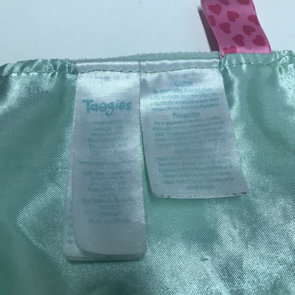 Taggies Pink Green Owl Baby Lovey Security Blanket Plush Bird Teal Hearts - Picture 7 of 11